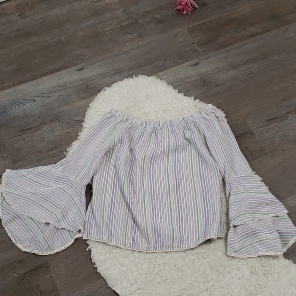 Anthropologie Solita6off the shoulder stripe top - Picture 3 of 8